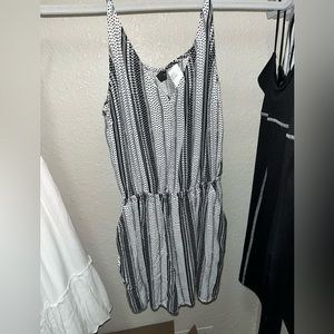 black and white romper